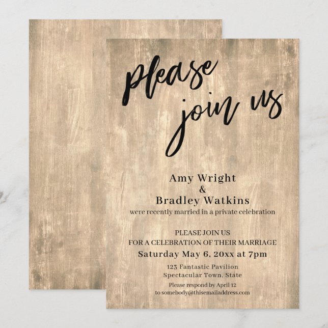 Invitation Écriture Manuscrite, Campagnarde Vous êtes cordial (Devant / Derrière)