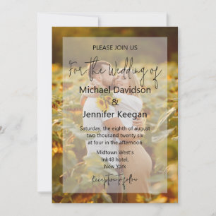 Invitation écriture manuscrite chic moderne photo de mariage