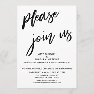 Invitation Écriture manuscrite Rejoignez-Nous Après La Récept