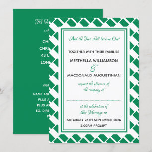 Invitation Écriture patriotique NIGERIA Mariage personnalisé
