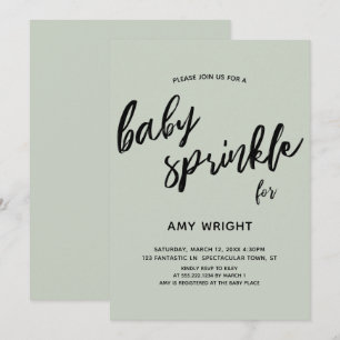 Invitation Écriture simple et moderne Écran à main Bébé Sprin