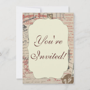 Invitation Écriture vintage de français Paris Typographie de 