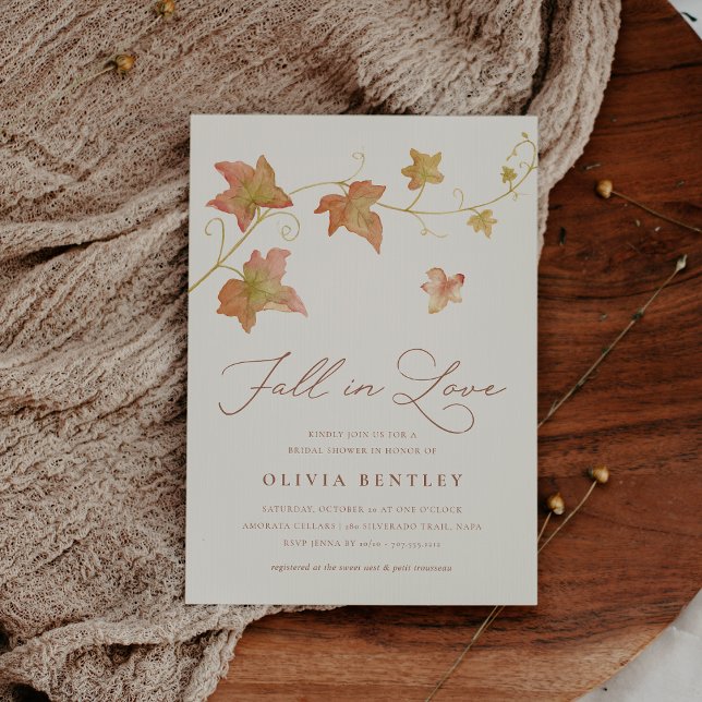 Invitation Ecru | Autumn Leaves Fall Bridal Shower (Créateur téléchargé)