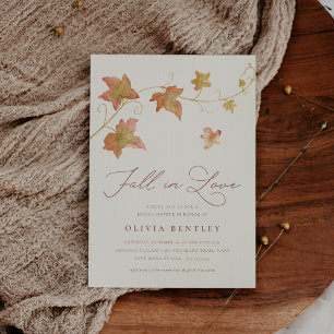 Invitation Ecru Bridal Shower de feuilles d'automne