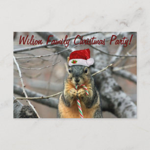 Invitation Écureuil de Noël