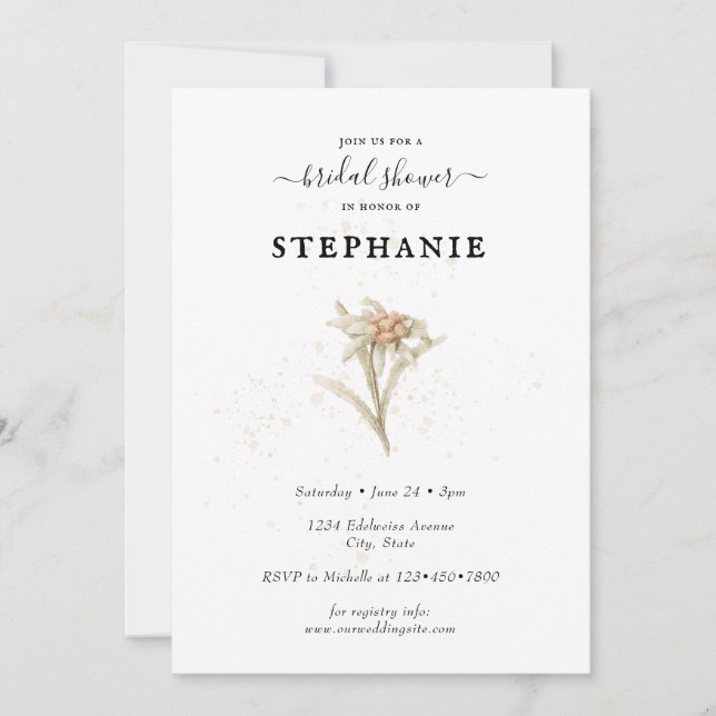 Invitation Edelweiss Floral Bridal (Devant)