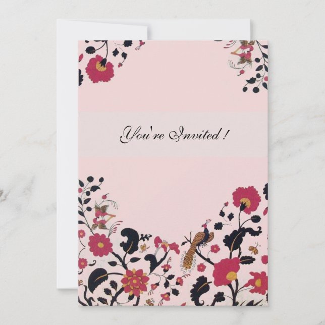 Invitation EDEN, noir et blanc, rose rouge (Devant)