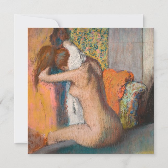 Invitation Edgar Degas - Après le bain, une femme essuie le c (Devant)
