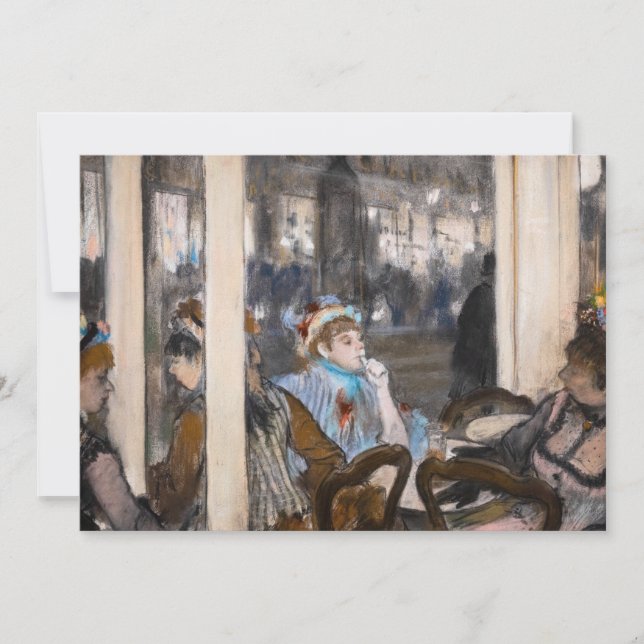 Invitation Edgar Degas - Femmes sur une terrasse de café en s (Devant)