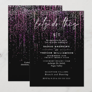 Invitation Edgy Chic Magenta Parties scintillant Garland Invi