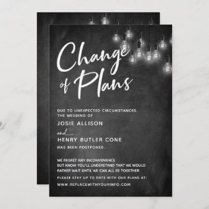 Invitation Edison Lights Changement de plan reporté Mariage