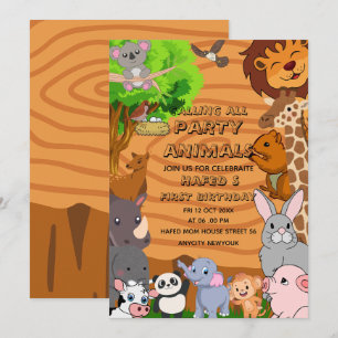 Invitation Editable Appels Tous Les Animaux De Fête Ferme Fil