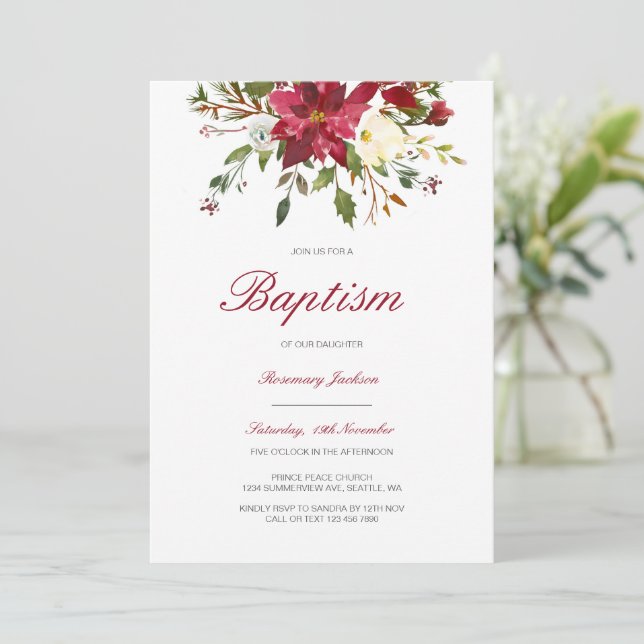 Invitation Editable Baptism Invite, Custom Baptism Invita (Debout devant)