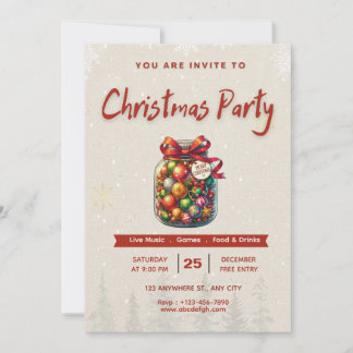 Invitation éditable de Noël Bonbons Sucrés 5x7” 🎄