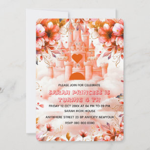 Invitation Editable Four ever une princesse 4e anniversaire I