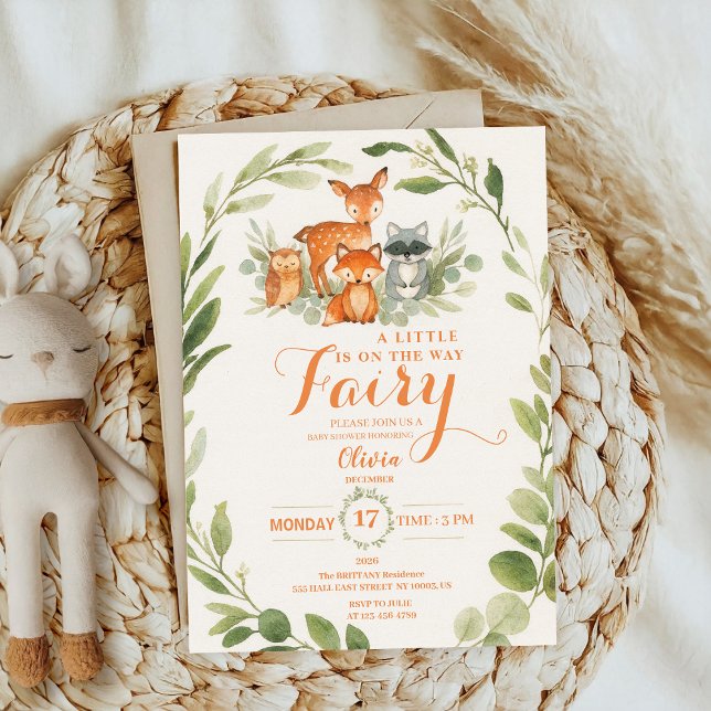 Invitation Editable Gender Neutral Fall Woodland Baby Shower (Créateur téléchargé)