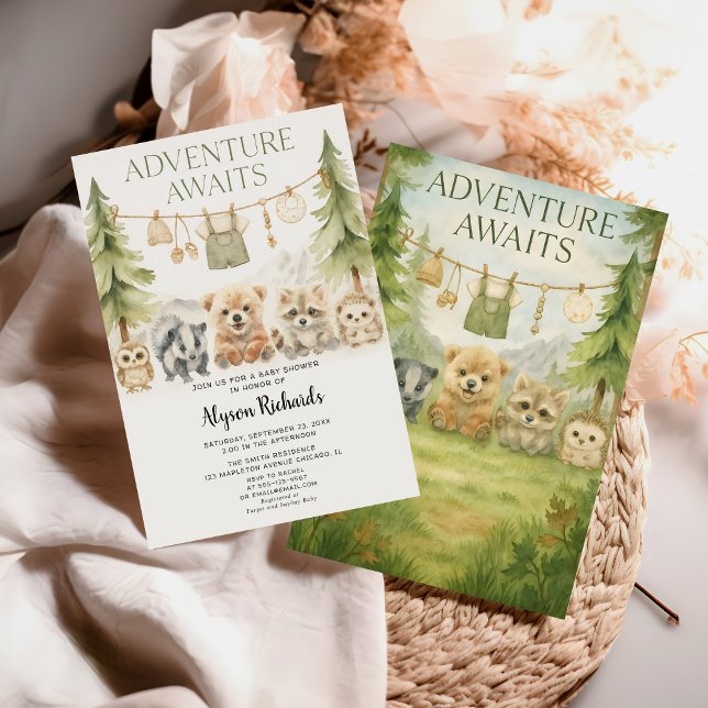 Invitation Editable Gender Neutral Fall Woodland Baby Shower (Créateur téléchargé)
