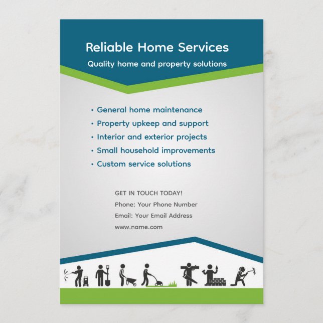 Invitation Editable Home Services Flyer Template (Devant)