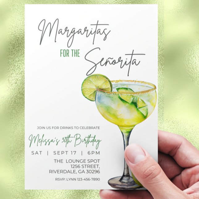 Invitation Editable Margarita Anniversaire Invitation, Margar (Créateur téléchargé)