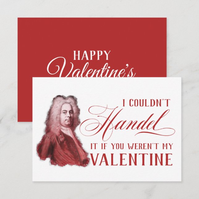 Invitation EDITABLE musique classique avec Handel Valentine C (Devant / Derrière)