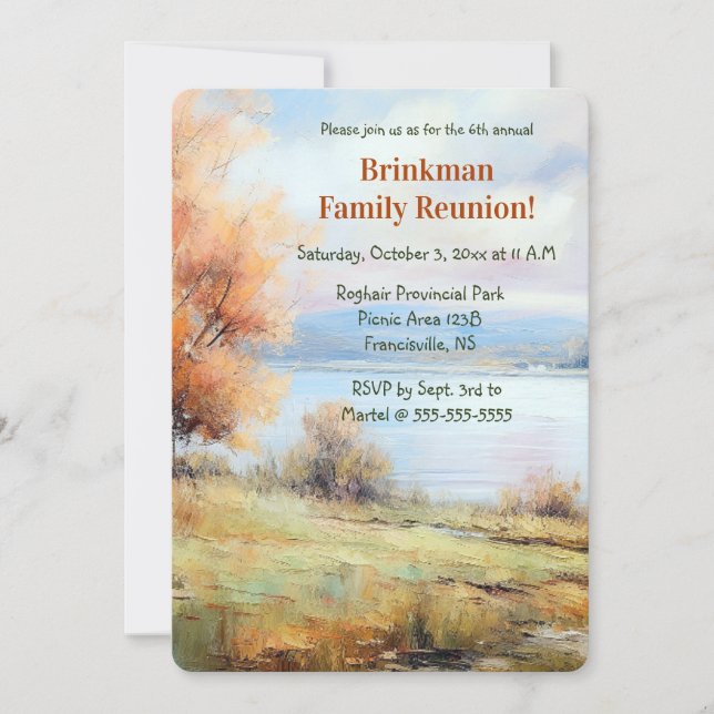 Invitation Editable Park Landscape Family Reunion (Devant)