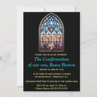 Invitation Editable Religious Event Stained Glass Window