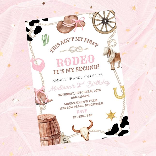 Invitation Editable Rodeo Birthday invitation-rodeo party-cow (Créateur téléchargé)
