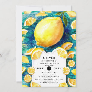 Invitation Editable Simple Lemon Anniversaire