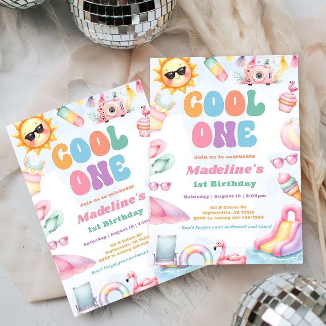 Invitation Editable Summer Cool One 1st Birthday Party  (Créateur téléchargé)