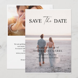 Invitation Editable Wedding Save the Date Card – Modern Minim