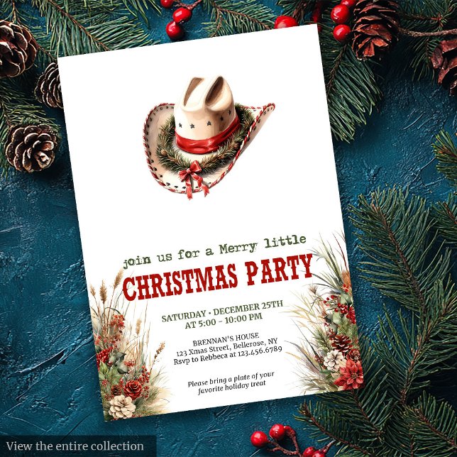 Invitation Editable Wild West Christmas party digital Invites (Editable Wild West Christmas party digital download

)
