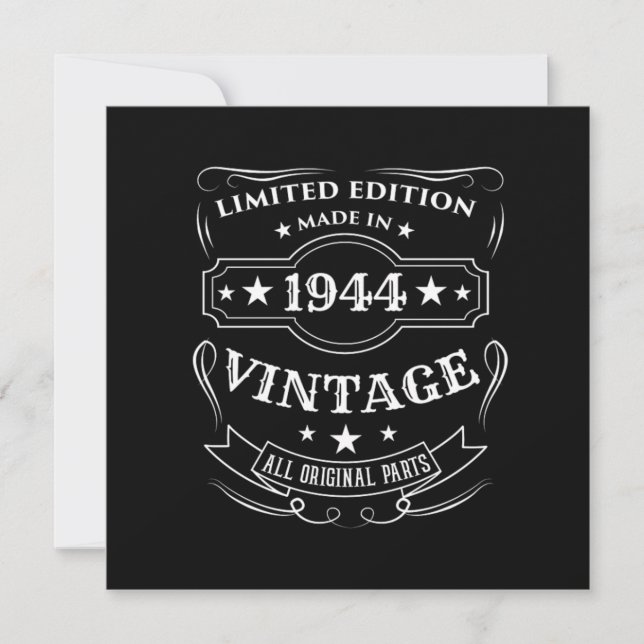 Invitation Edition Limitée Fabriquée En 1944 Cadeau Anniversa (Devant)
