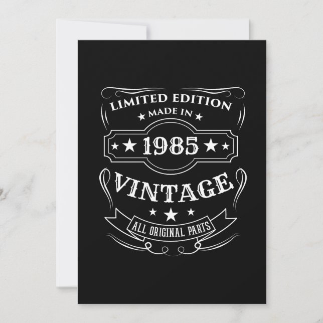 Invitation Edition Limitée Fabriquée En 1985 Cadeau Anniversa (Devant)