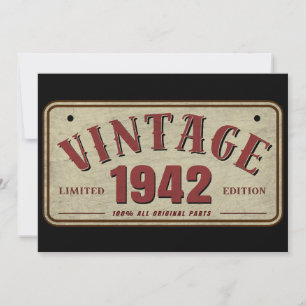 Invitation Édition limitée vintage 1942 avec toutes les pièce