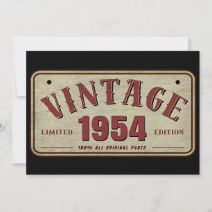 Invitation Édition limitée vintage 1954 avec toutes les pièce