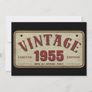 Invitation Édition limitée vintage 1955, toutes pièces d'orig