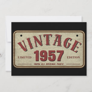 Invitation Édition limitée vintage 1957 avec toutes les pièce