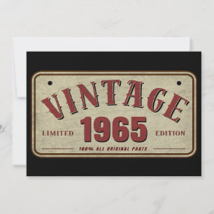Invitation Édition limitée vintage 1965 avec toutes les pièce