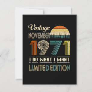 Invitation Édition limitée Vintage Novembre 1971 Ce que je ve