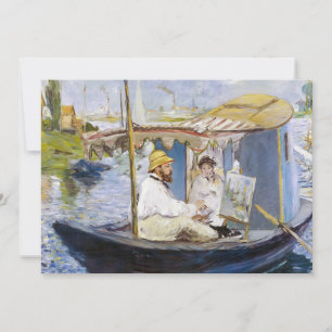 Invitation Edouard Manet - Monet dans son bateau atelier