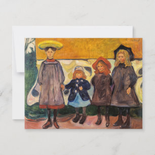Invitation Edvard Munch - Quatre filles à Asgardstrand