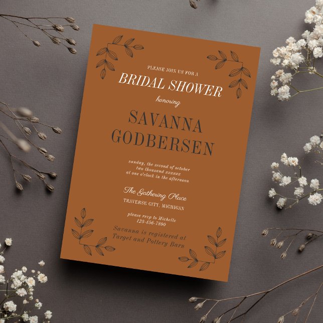 Invitation Eerie Automne Halloween Orange Black Fête des mari (Créateur téléchargé)