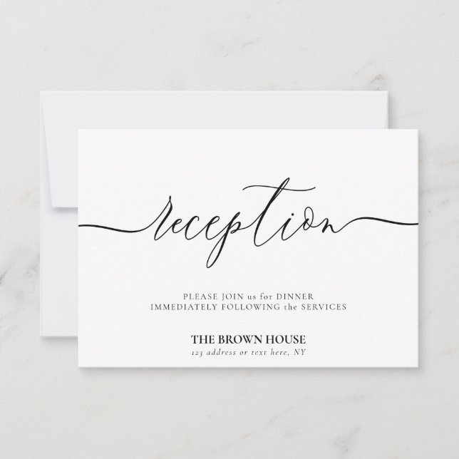 Invitation Effacer Mariage formel après le dîner réception (Devant)