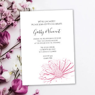 Invitation Effet de marguerite rose Mariage floral