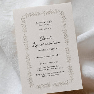 Invitation Effet Letterpress Client Appréciation Business