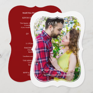 Invitation Effet photo en forme de support rouge moderne Coup