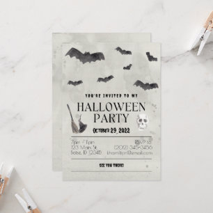 Invitation Éffrayant Bats Spooktacular Halloween Party