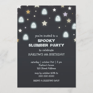 Invitation éffrayant de soirée pyjamas d'étoiles