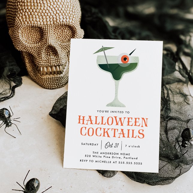 Invitation Éffrayant Eyeball Halloween Cocktail Party (Créateur téléchargé)