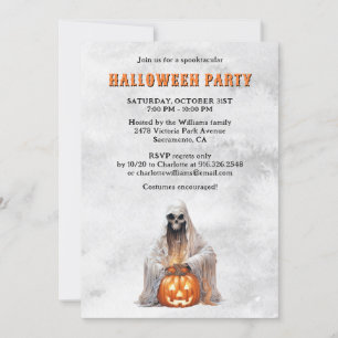 Invitation Éffrayant Ghost Jack O’Lantern Halloween Party